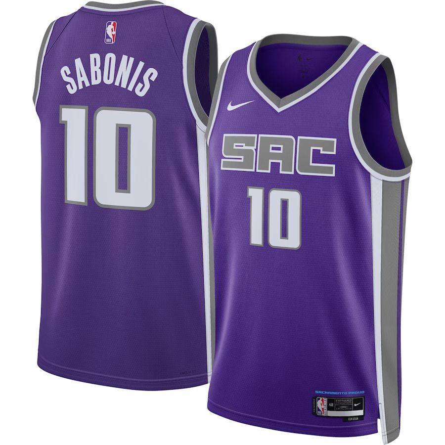 Men Sacramento Kings #10 Domantas Sabonis Nike Purple 2022-23 Swingman NBA Jersey